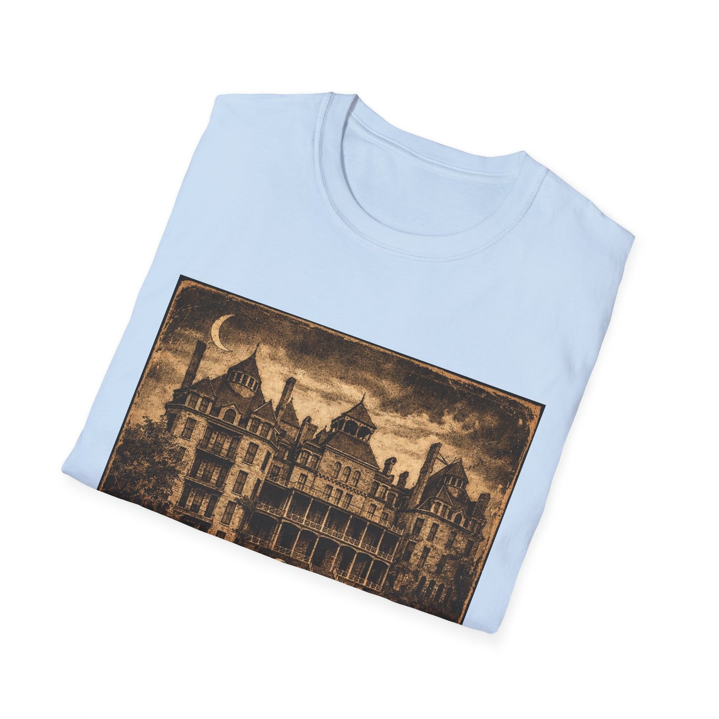Night Watch Haunted Mansion T-Shirt – Vintage Gothic Estate Graphic Tee