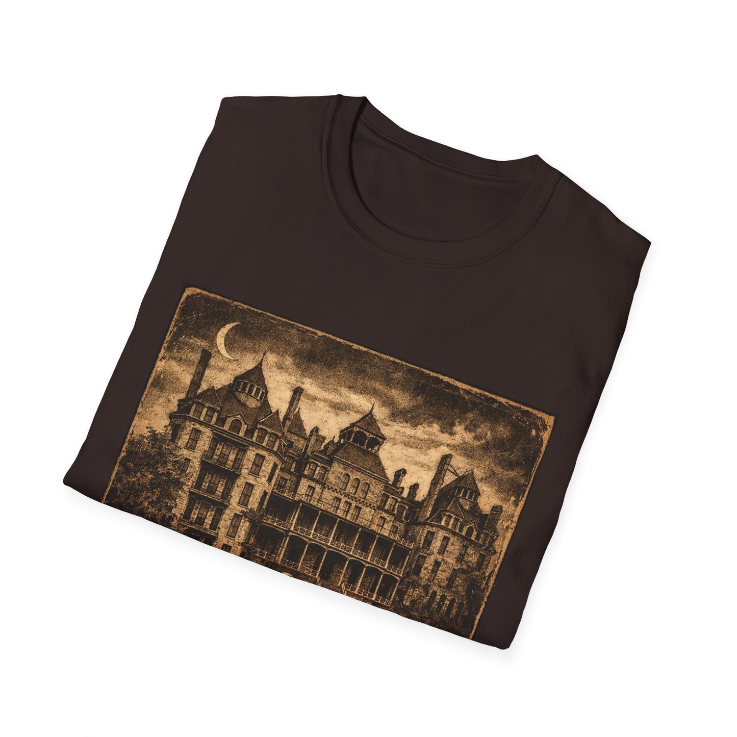 Night Watch Haunted Mansion T-Shirt – Vintage Gothic Estate Graphic Tee