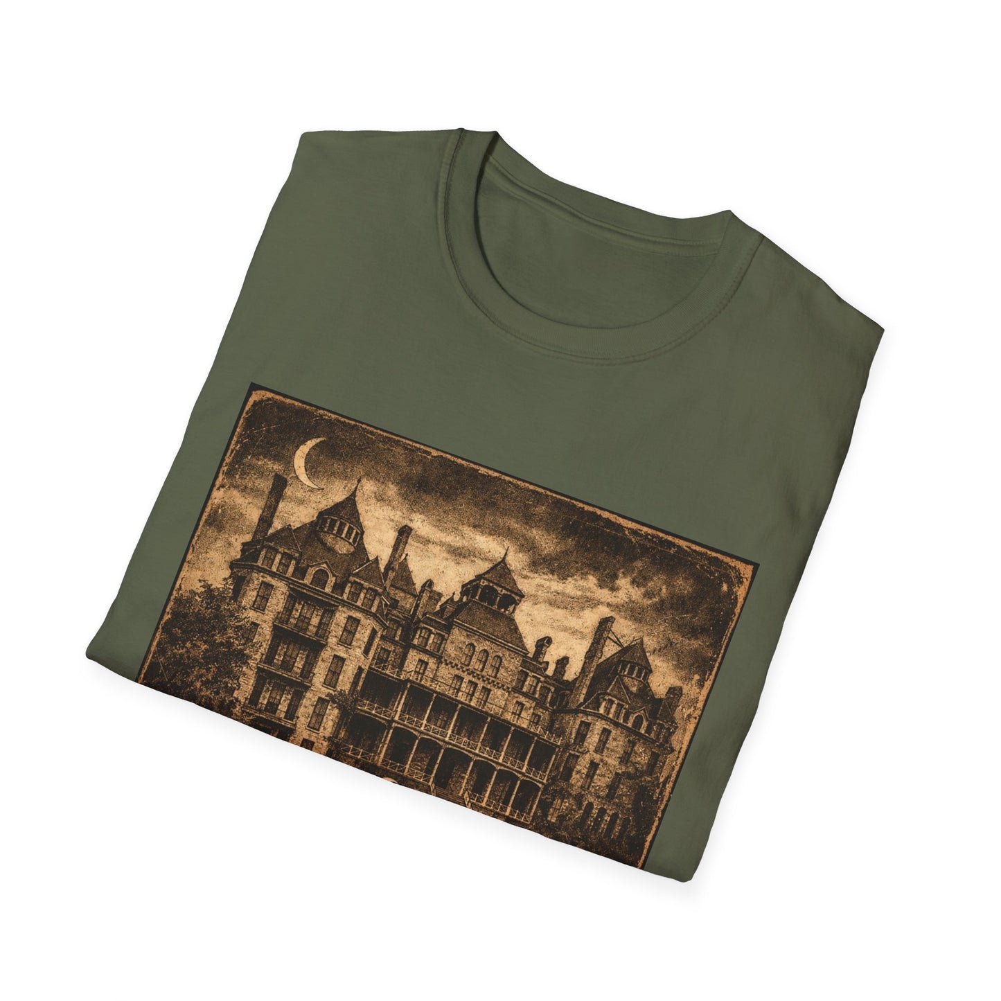 Night Watch Haunted Mansion T-Shirt – Vintage Gothic Estate Graphic Tee