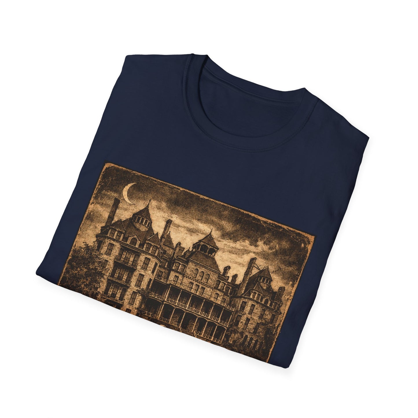 Night Watch Haunted Mansion T-Shirt – Vintage Gothic Estate Graphic Tee