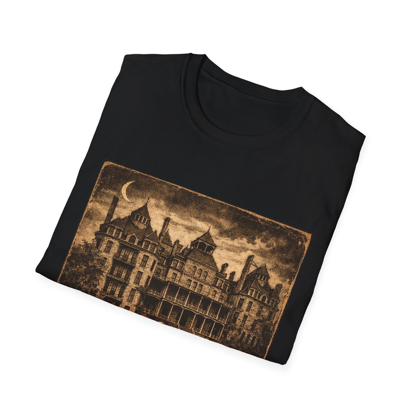 Night Watch Haunted Mansion T-Shirt – Vintage Gothic Estate Graphic Tee