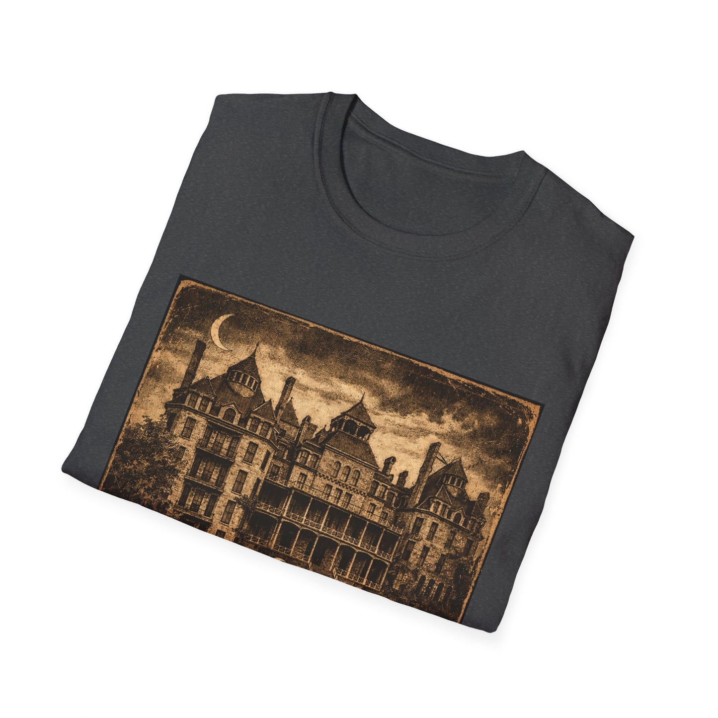 Night Watch Haunted Mansion T-Shirt – Vintage Gothic Estate Graphic Tee