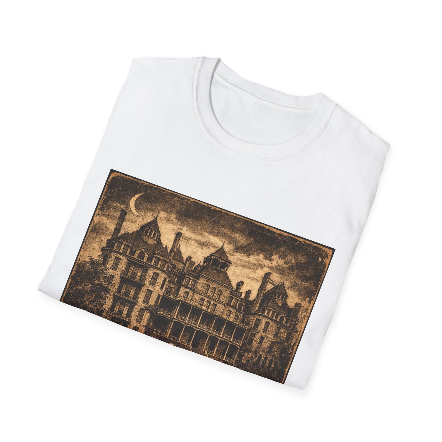Night Watch Haunted Mansion T-Shirt – Vintage Gothic Estate Graphic Tee